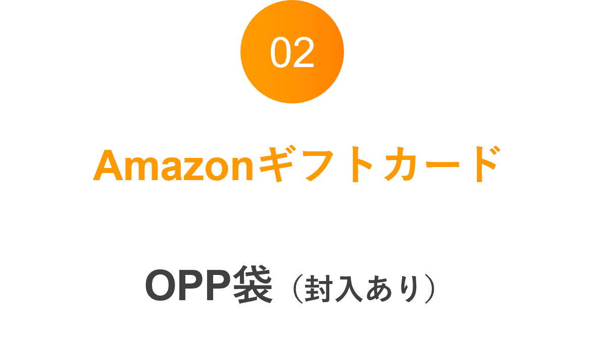 Amazonギフトカード＋OPP袋（封入あり）